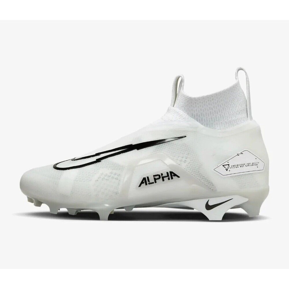 Nike Alpha Menace Elite 3 White Platinum Football Cleat $200 MSRP Mens Size 10.5